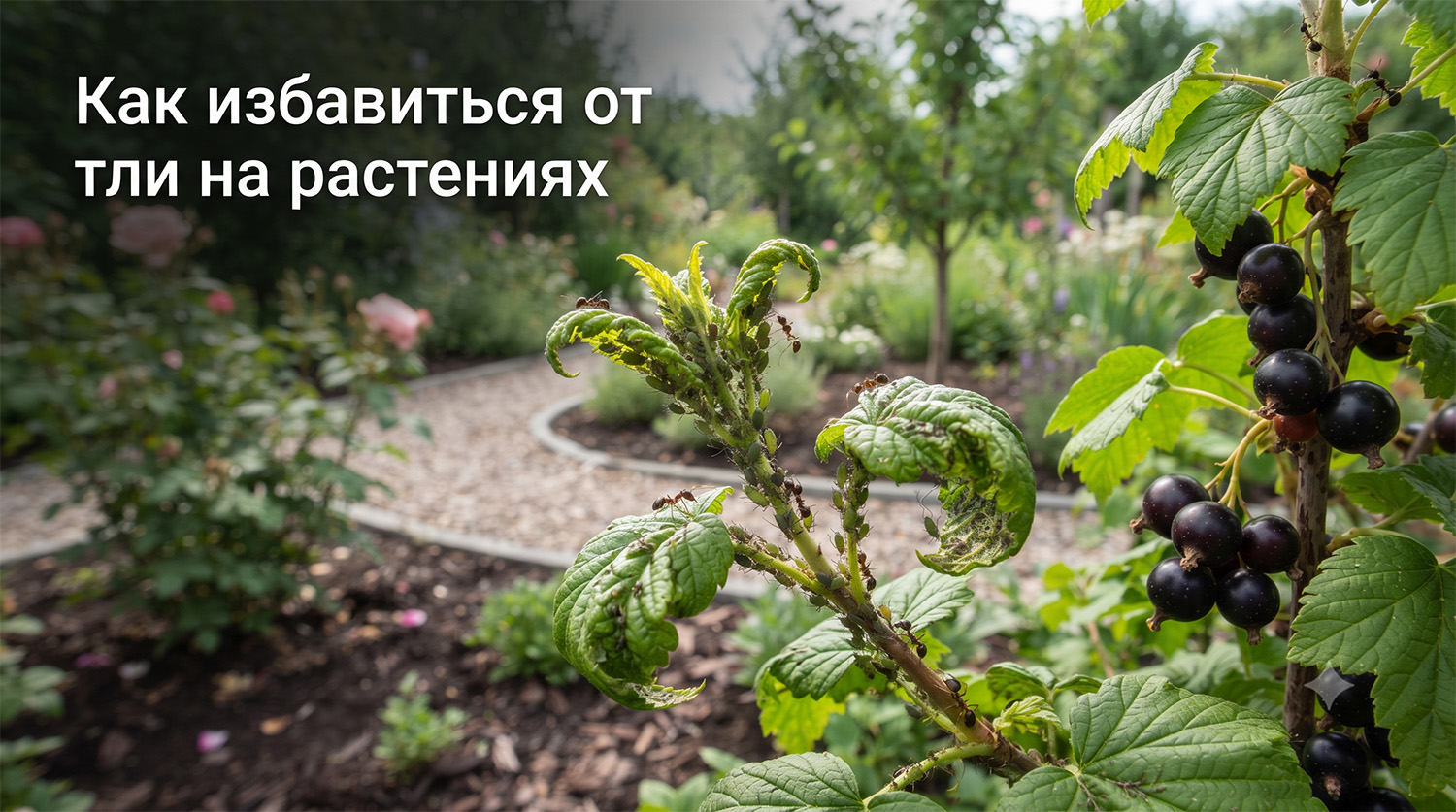Как избавиться от тли на смородине, розах, деревьях и комнатных растениях
